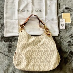Michael Kors Fulton Large Shoulder Tote (Vanilla)